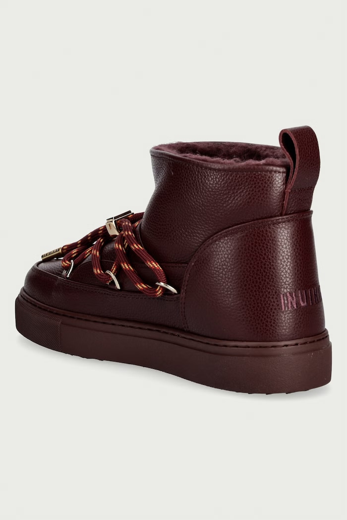 Obuwie Inuikii Full Leather Gloss śniegowce damskie skórzane 1001.001.0371.518 bordowy
