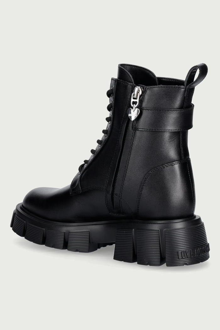 Obuv Love Moschino Workery na platforme dámske kožené JA24235G0PIA0000 čierna