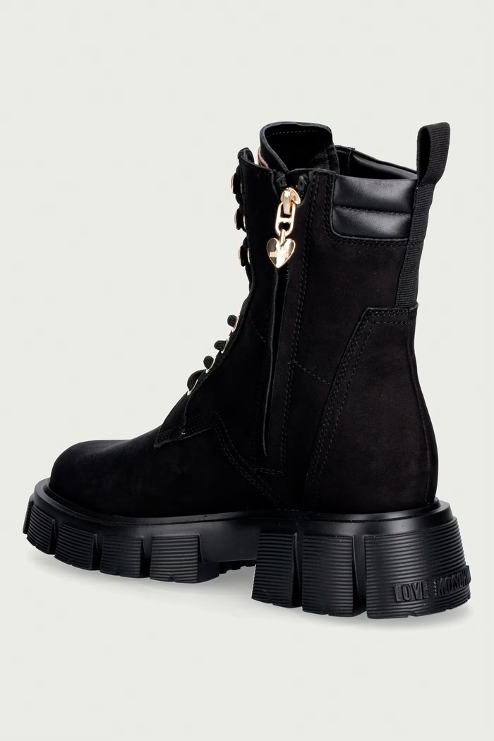 Obuwie Love Moschino Workery nubukowe JA24205G0PIP0000 czarny