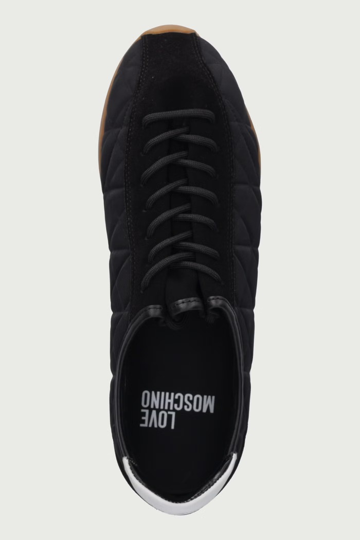 Sneakersy damskie z miękkiego materiału Love Moschino JA15622G0PINP00A czarny