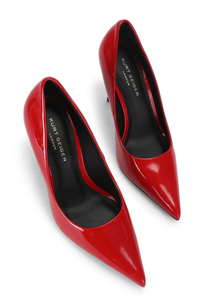 Kurt Geiger London Szpilki skórzane Bank Court 6149950309 czerwony AW26