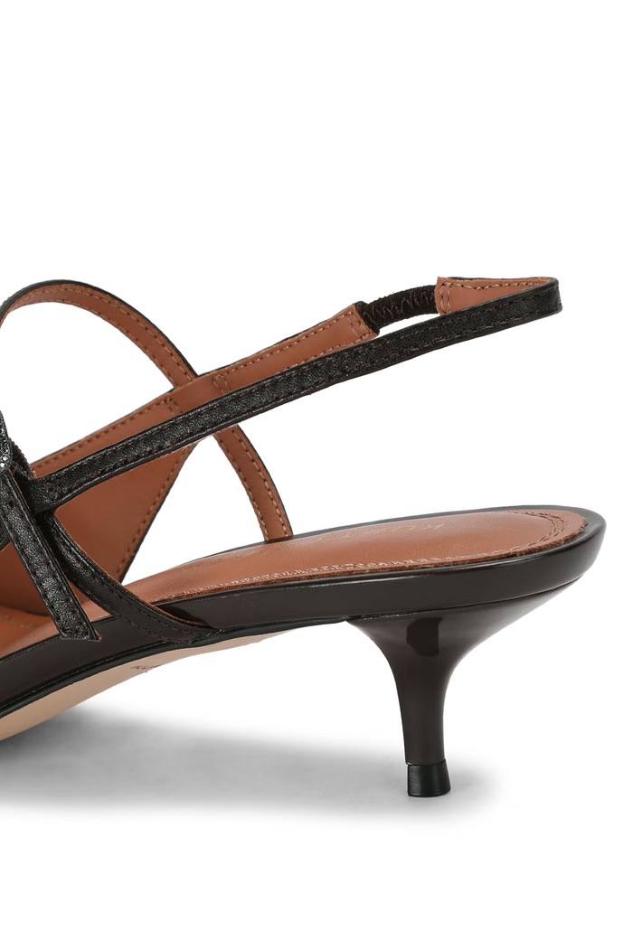 Szpilki skórzane Knightsbridge Sling Kurt Geiger London 6140446189 brązowy