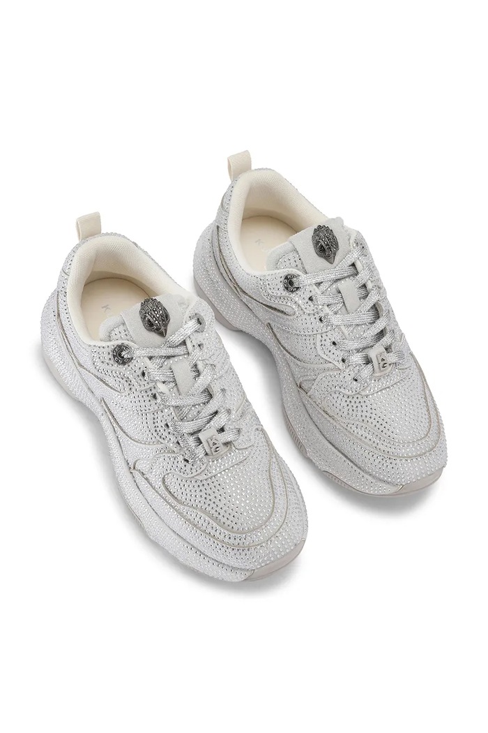 Kurt Geiger London Starlight Runner sneakersy damskie skórzane 6149263609 srebrny AW26