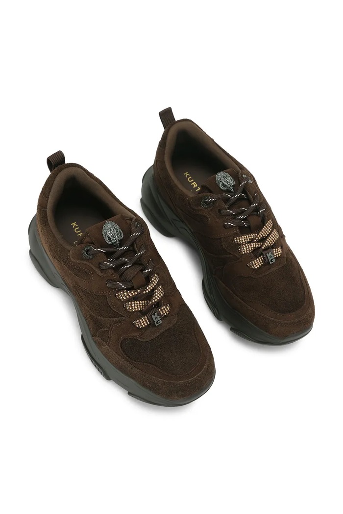 Kurt Geiger London Starlight Runner sneakersy damskie zamszowe 6149231209 brązowy AW26