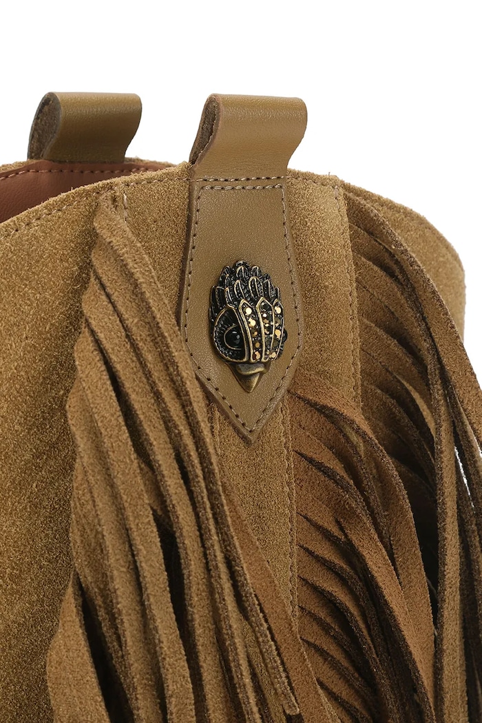 Kozaki damskie skórzane Albany Fringe Western Kurt Geiger London brązowy 6194436209