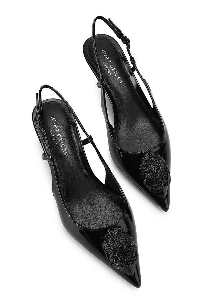 Kurt Geiger London Szpilki skórzane Belsize 40 Sling 6137800309 czarny AW26