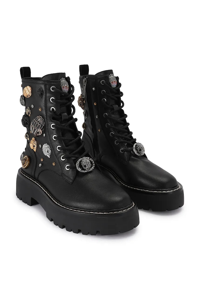Workery damskie skórzane Woolwich Eagle Boot Kurt Geiger London 6084600109 czarny