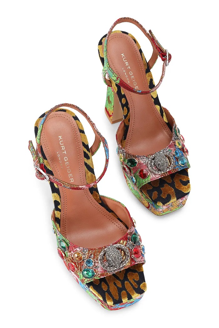 Kurt Geiger London Sandały na wysokim obcasie Chelsea Platform Peep 6084155689 multicolor AW26