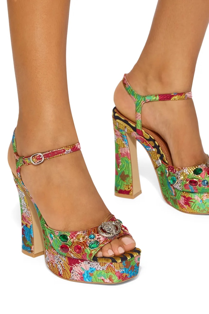 Kurt Geiger London Sandały na wysokim obcasie Chelsea Platform Peep 6084155689