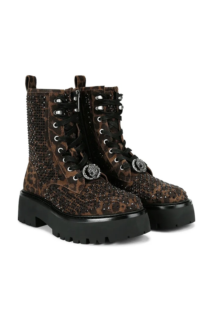 Workery damskie zamszowe Chelsea Perf Boot Kurt Geiger London 6084039289 brązowy