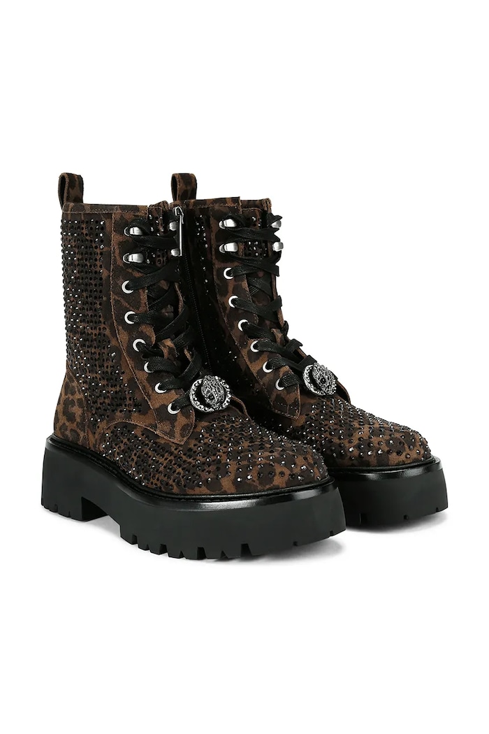 Workery damskie zamszowe Chelsea Perf Boot Kurt Geiger London 6084039289 brązowy