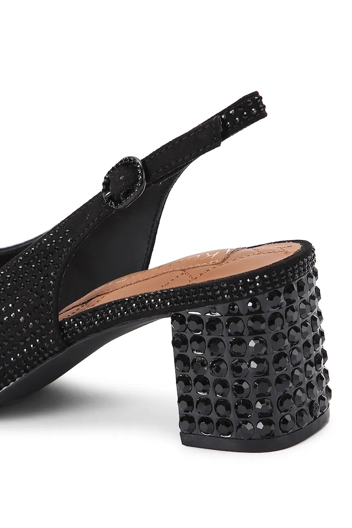 Obuwie Kurt Geiger London Czółenka na słupku Chelsea Block Sling Dr 6008000609 czarny
