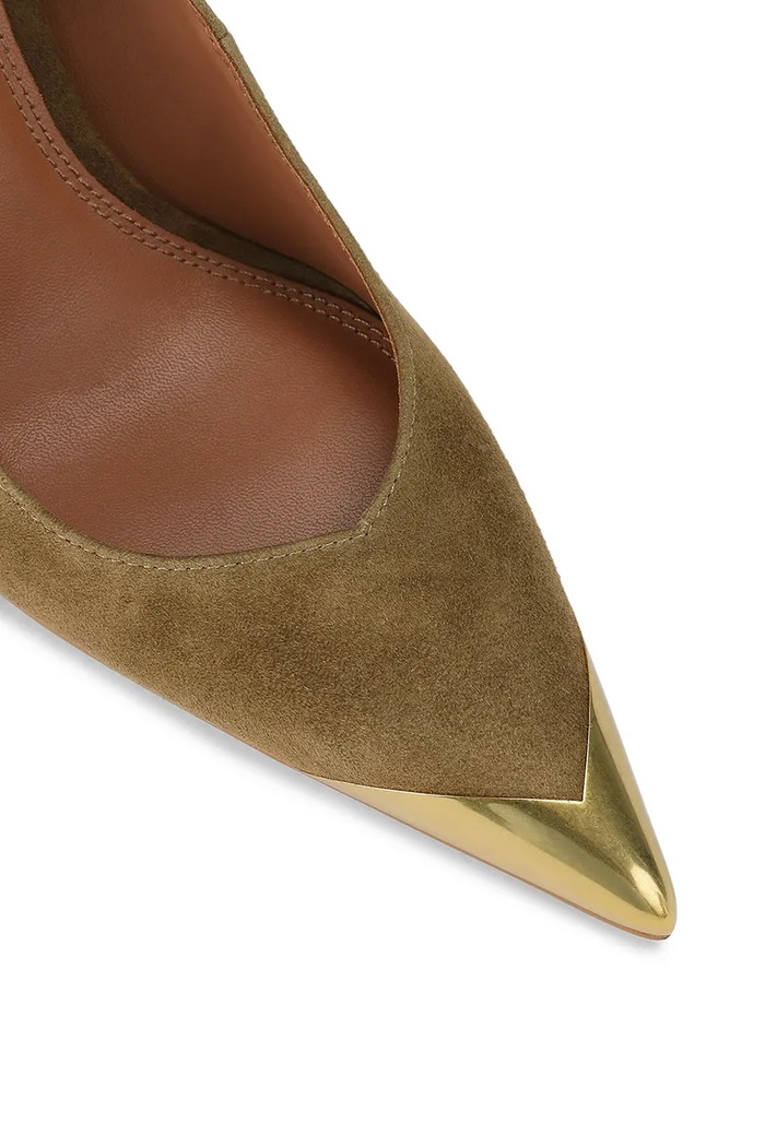 Obuwie Kurt Geiger London Szpilki zamszowe Regent Point Court 4986936209 zielony