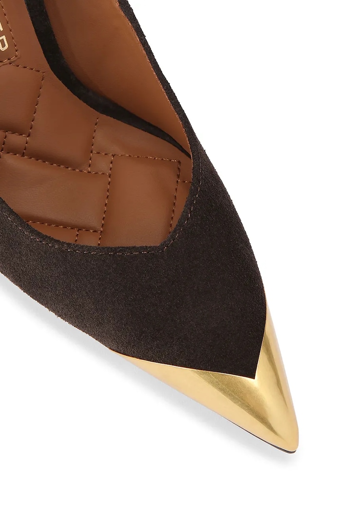 Obuwie Kurt Geiger London Szpilki zamszowe Regent Point Court 4986935209 brązowy