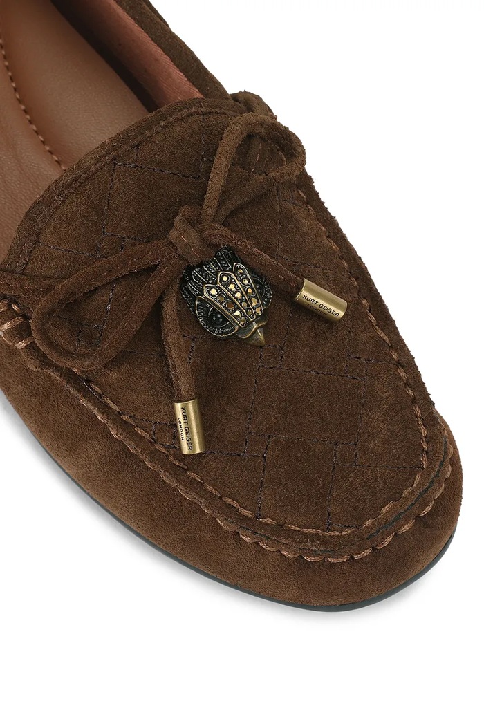 Obuwie Kurt Geiger London Mokasyny damskie zamszowe Eagle Moccasin 9790830209 brązowy