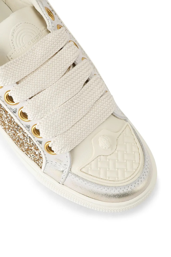 Obuwie Kurt Geiger London Southbank Tag Slim sneakersy damskie skórzane 6148766769 beżowy