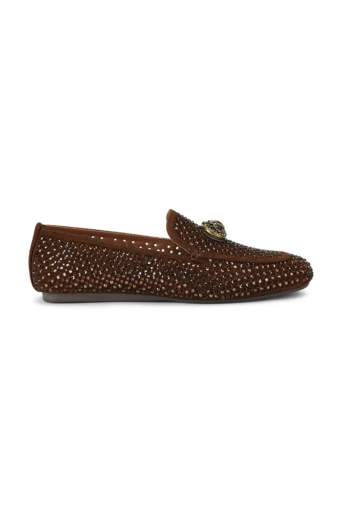 Kurt Geiger London Loafersy damskie zamszowe Mayfair Loafer brązowy 6139830209