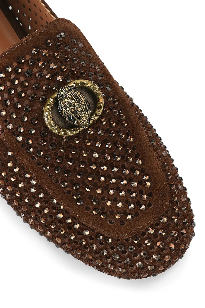 Obuwie Kurt Geiger London Loafersy damskie zamszowe Mayfair Loafer 6139830209 brązowy