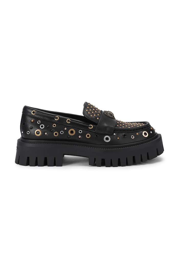 Kurt Geiger London Mokasyny damskie skórzane Studded Chunky Loafer czarny 6085500109