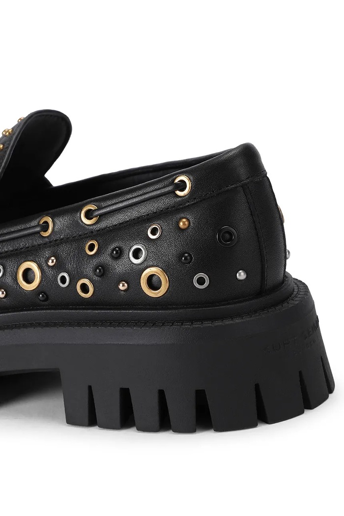 Obuwie Kurt Geiger London Mokasyny damskie skórzane Studded Chunky Loafer 6085500109 czarny