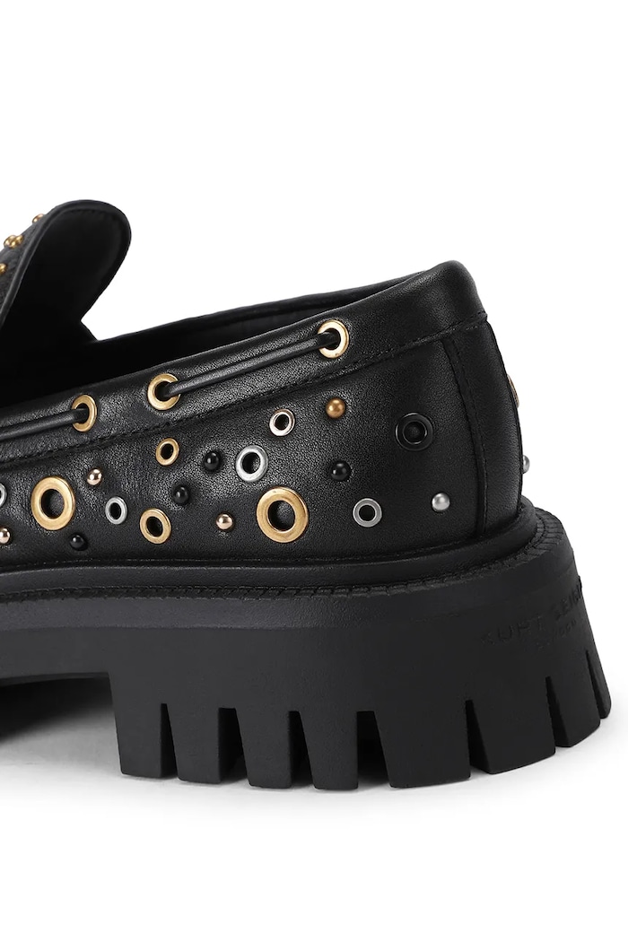Obuwie Kurt Geiger London Mokasyny damskie skórzane Studded Chunky Loafer 6085500109 czarny