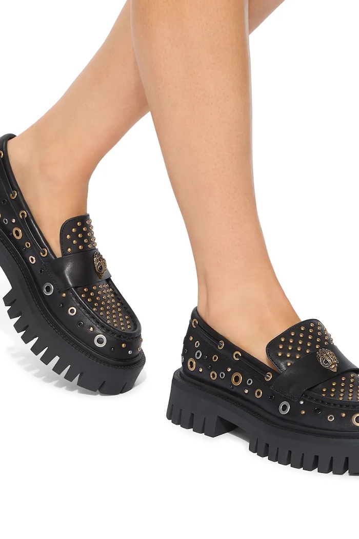 Mokasyny damskie skórzane Studded Chunky Loafer Kurt Geiger London czarny 6085500109