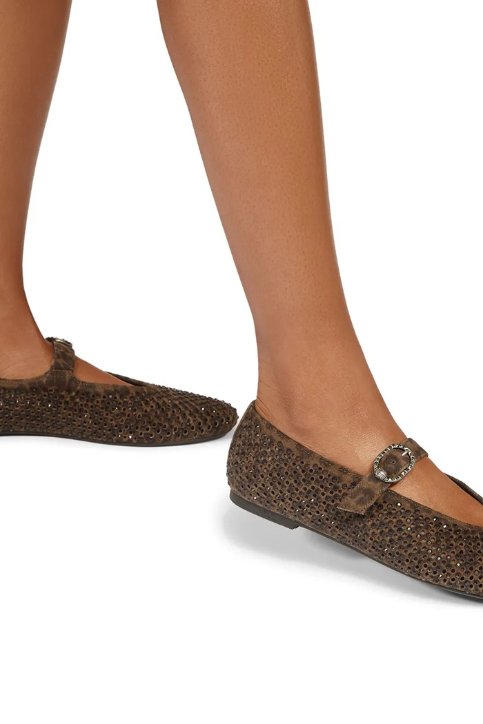 Baleriny zamszowe Mayfair Ballet Flat Kurt Geiger London brązowy 6082539289
