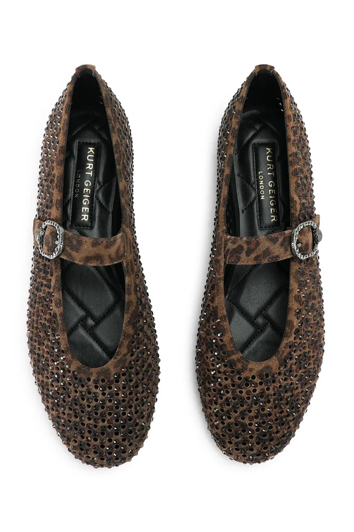 Kurt Geiger London Baleriny zamszowe Mayfair Ballet Flat 6082539289 brązowy AW26