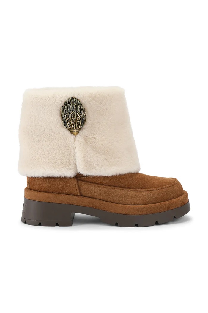 Kurt Geiger London Botki damskie zamszowe Blighty Cozy Ankle Boot brązowy 6144036029