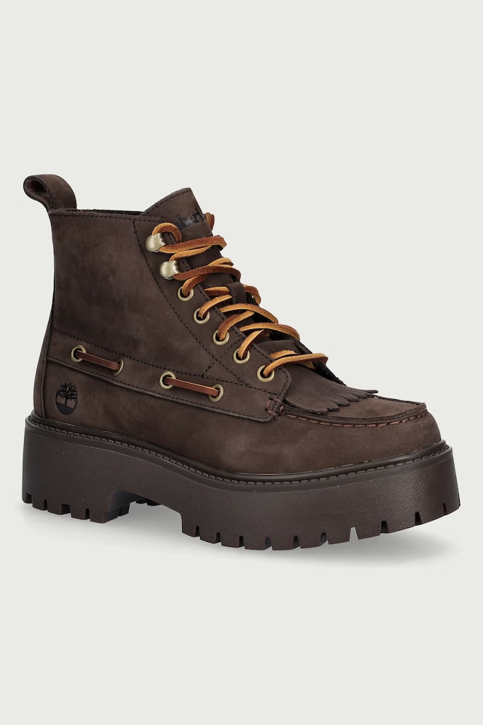 Timberland Členkové čižmy na platforme dámske nubukové Stone Street hnedá TB0A27YZW071