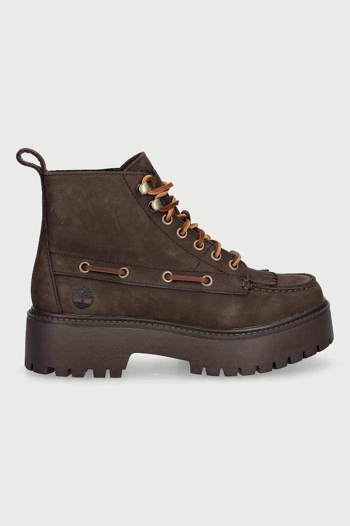 Timberland Členkové čižmy na platforme dámske nubukové Stone Street TB0A27YZW071 hnedá AW26