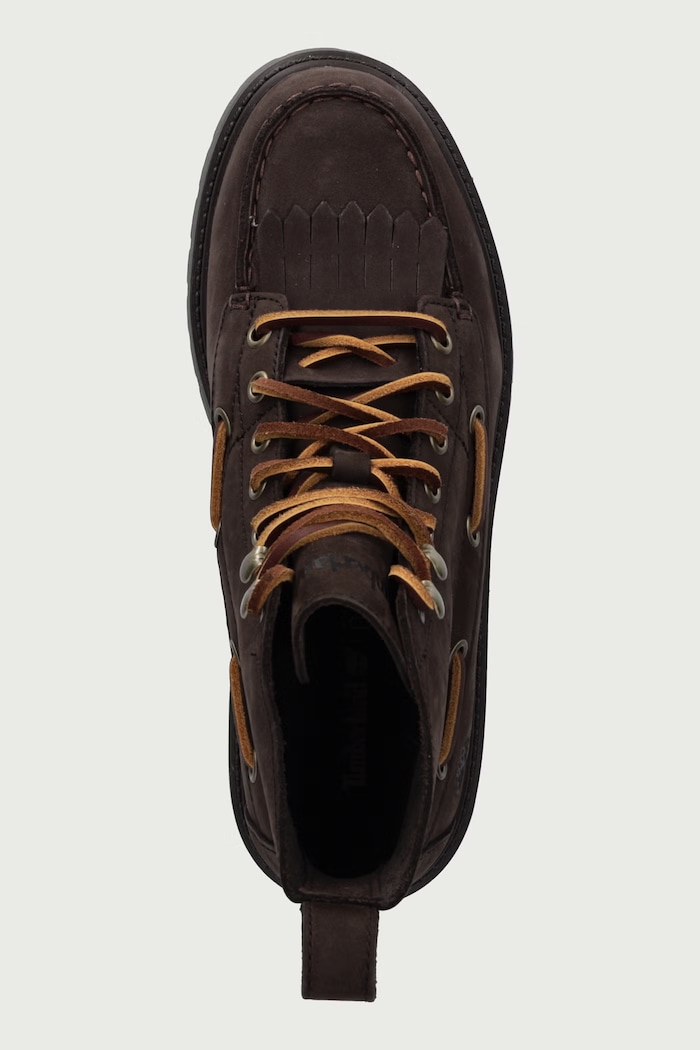 Členkové čižmy na platforme dámske nubukové Stone Street Timberland TB0A27YZW071 hnedá