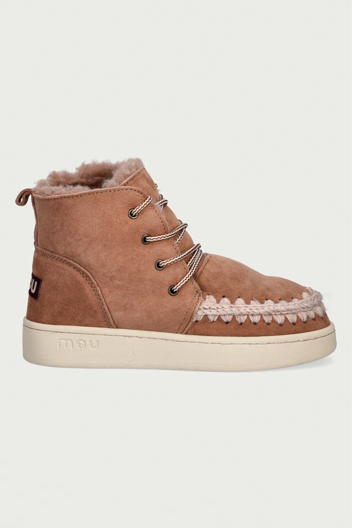Mou Eskimo Lace-Up Sneaker μπότες χιονιού Γυναικείες σουέτ MU.FW741014A.PKBRO μπεζ AW26