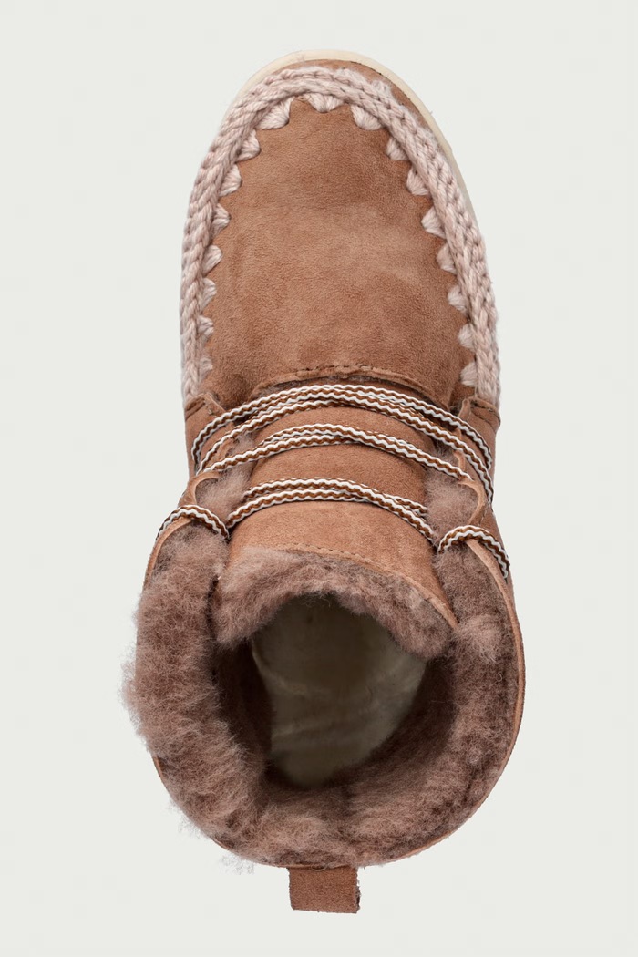 Eskimo Lace-Up Sneaker μπότες χιονιού Γυναικείες σουέτ Mou MU.FW741014A.PKBRO μπεζ