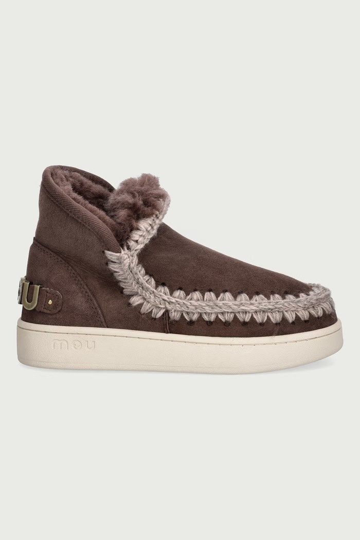 Mou New Eskimo Sneaker Suede Lettr snehule dámske semišové MU.FW741001A.BRPEP hnedá AW26
