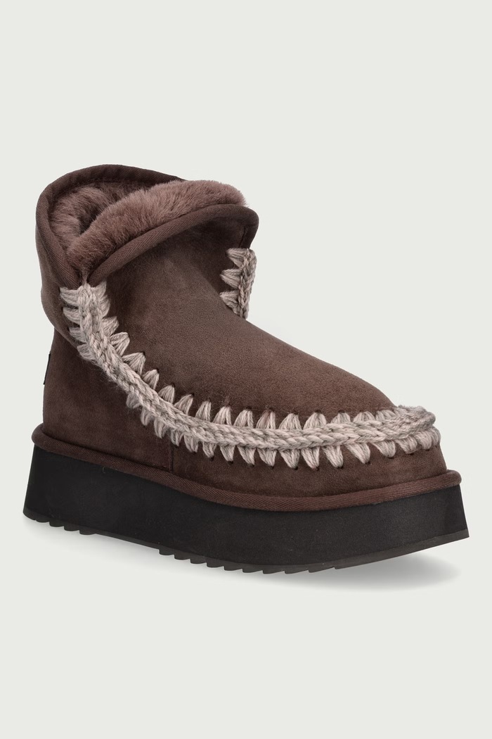 Mou Platform Boot Suede snehule dámske semišové hnedá MU.FW681010A.BRPEP