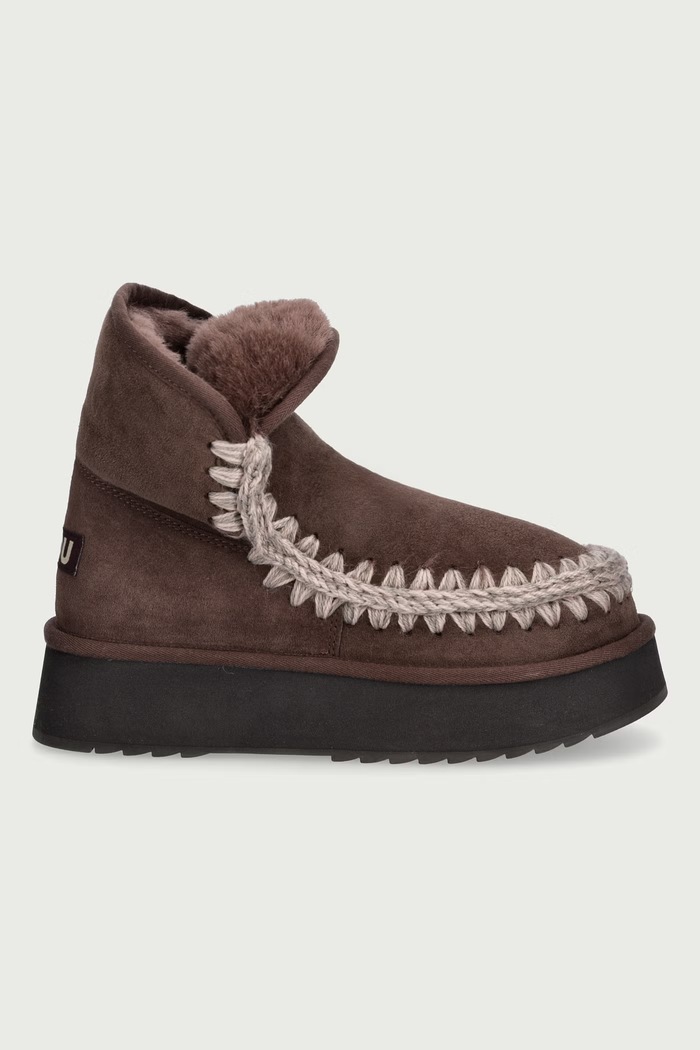 Mou Platform Boot Suede snehule dámske semišové MU.FW681010A.BRPEP hnedá AW26