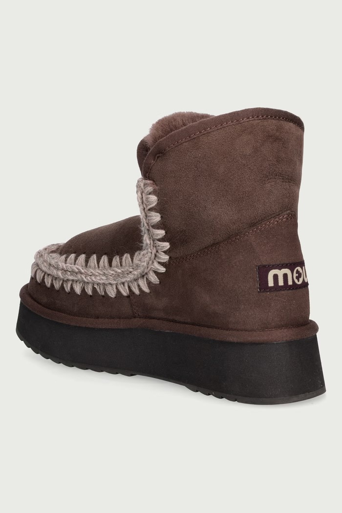 Obuv Mou Platform Boot Suede snehule dámske semišové MU.FW681010A.BRPEP hnedá
