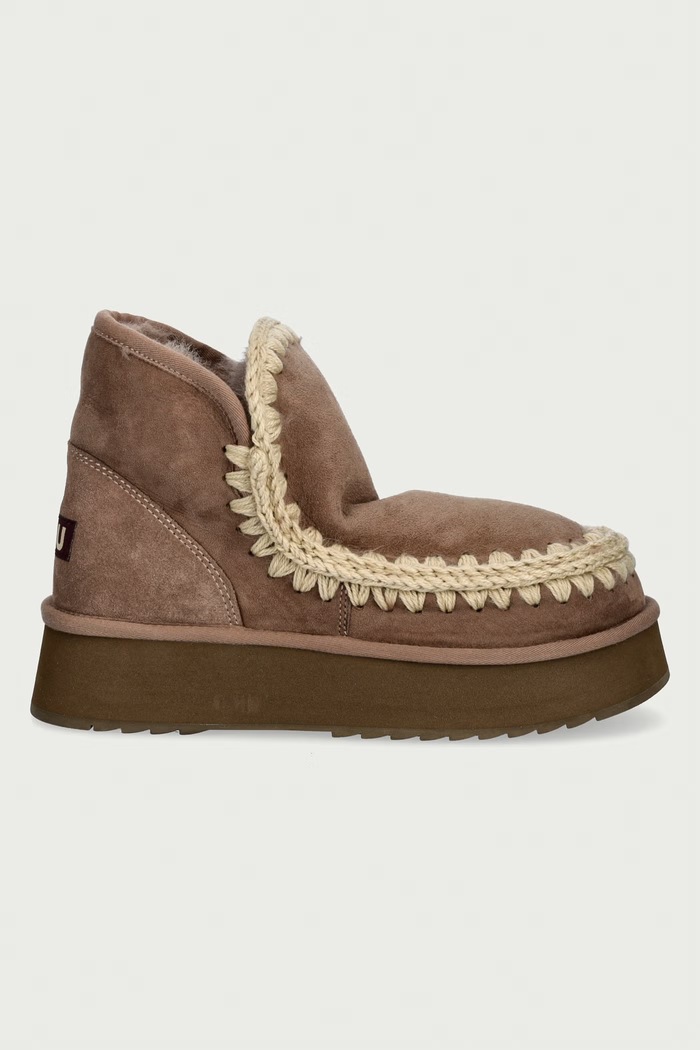 Mou Mini Eskimo Platform Boot śniegowce damskie zamszowe MU.FW681000A.ELGRY beżowy AW26