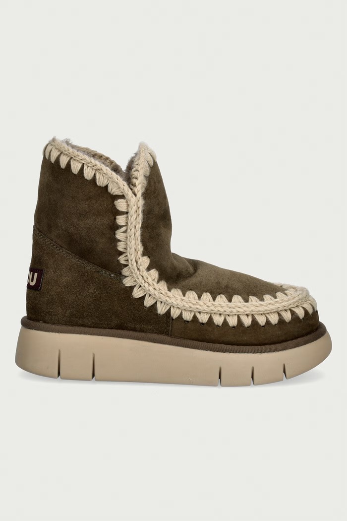 Mou Eskimo 18 Bounce zimske čizme za žene od brušene kože MU.FW531002A.MOO zelena AW26