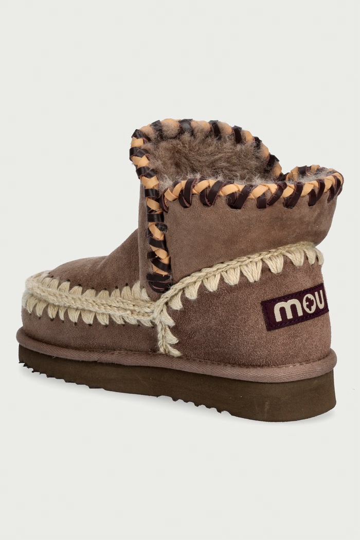 Obuwie Mou Eskimo 18 Leather Overstitching śniegowce damskie zamszowe MU.FW101154A.ELGRY beżowy