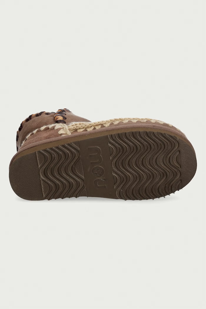 Eskimo 18 Leather Overstitching śniegowce damskie zamszowe Mou beżowy MU.FW101154A.ELGRY