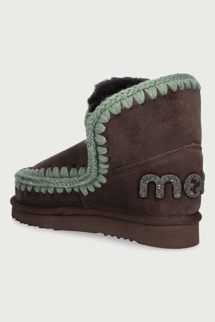 Obuv Mou Eskimo 18 Glitter Logo snehule dámske semišové MU.FW101050A.MOCGRN hnedá