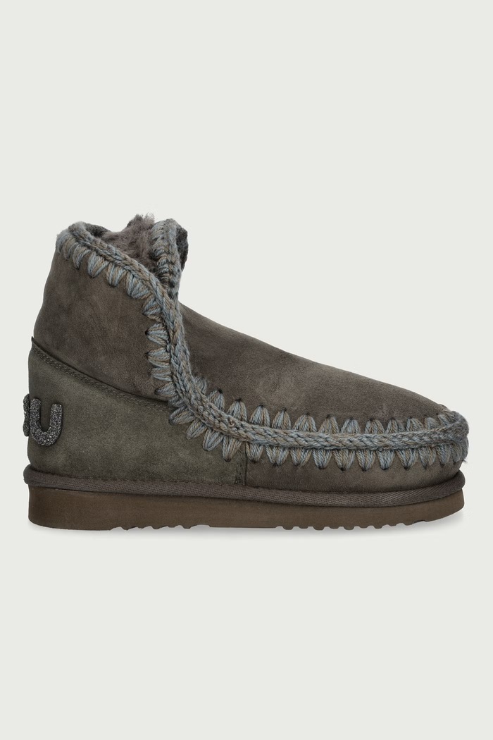 Mou Eskimo 18 Glitter Logo śniegowce damskie zamszowe MU.FW101050A.BKOL zielony AW26