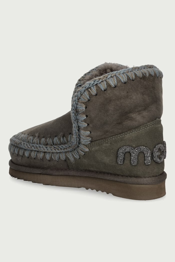 Obuwie Mou Eskimo 18 Glitter Logo śniegowce damskie zamszowe MU.FW101050A.BKOL zielony