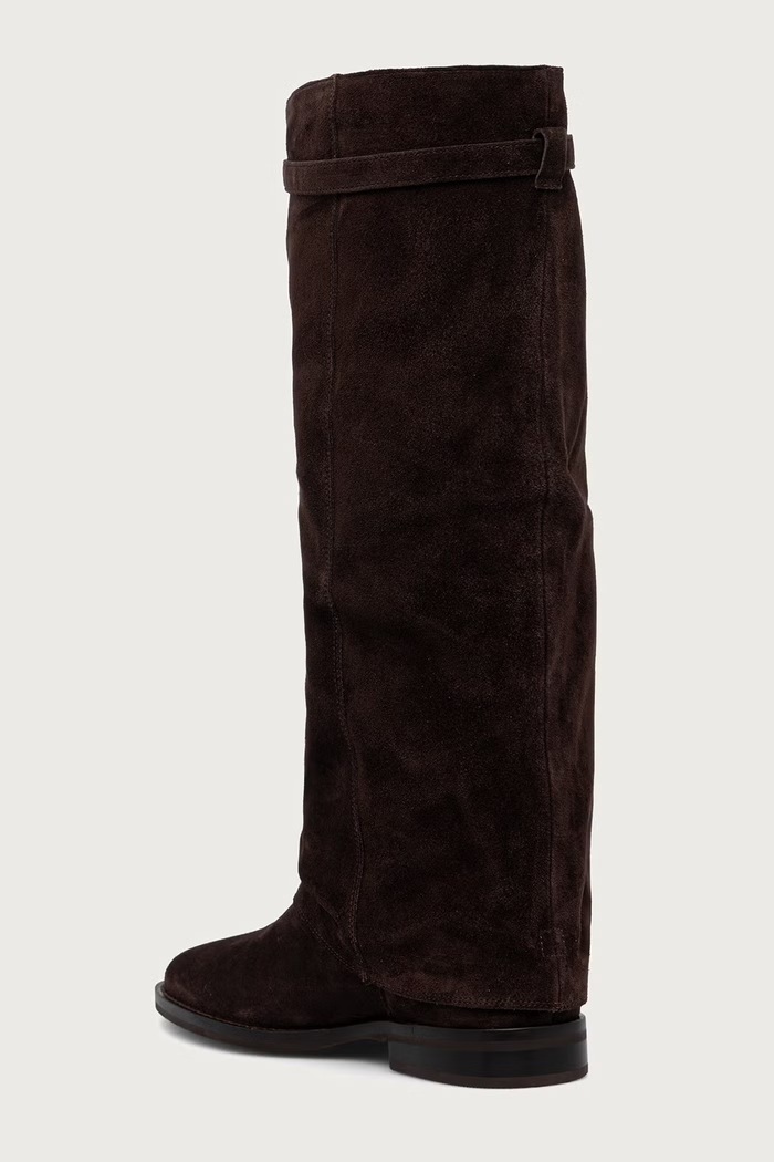 Obuća Nokwol Visoke čizme za žene od kože Vespa Brown Double Dye Suede Vespa.Brown.Double smeđa