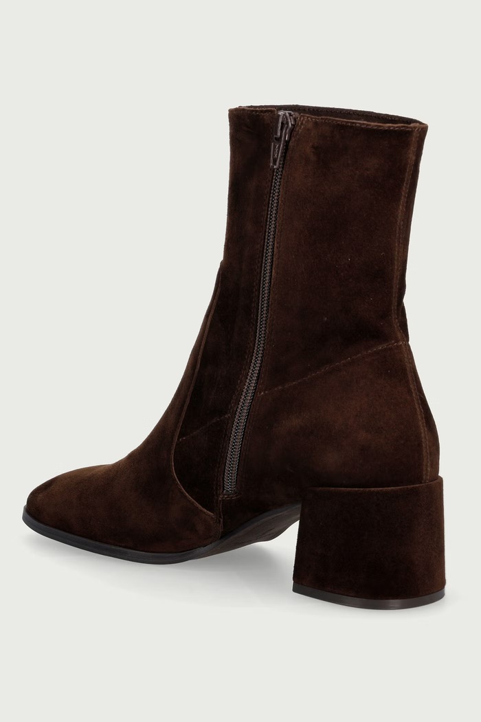 Obuv Nokwol Členkové čižmy na podpätku dámske semišové Jan Brown Suede Jan.Brown.Suede hnedá