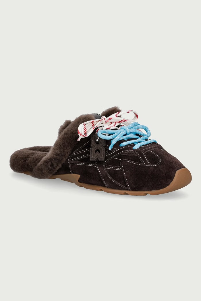 Nokwol Papuče dámske kožené Atlas Mule Brown Suede hnedá Atlas.Mule.Brown.Suede
