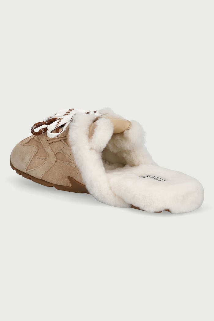Obuv Nokwol Papuče dámske s plyšovým povrchom Atlas Mule Beige Suede Atlas.Mule.Beige.Suede béžová
