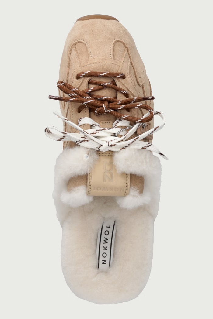 Papuče dámske s plyšovým povrchom Atlas Mule Beige Suede Nokwol Atlas.Mule.Beige.Suede béžová